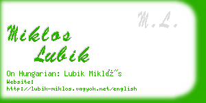 miklos lubik business card